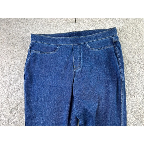 Womens Jeggings Pants Medium Blue Denim Stretch Pull On Elastic Waist Slim Fit - Picture 2 of 11